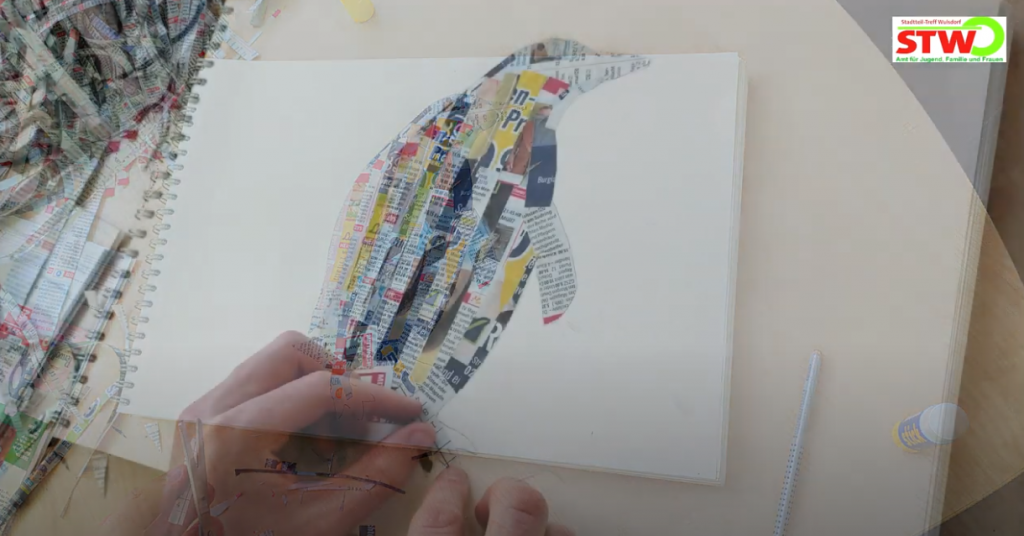 Grafik Bastelprojekt Schnipsel-Pinguin