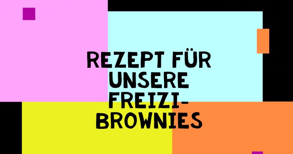 Bunte Grafik Freizi Brownies