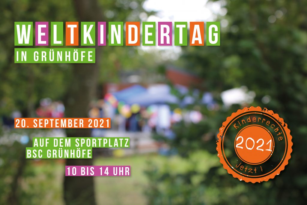 Plakat Weltkindertag in Grünhöfe 2021