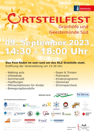 Poster des Ortsteilfestes Grünhöfe 2023