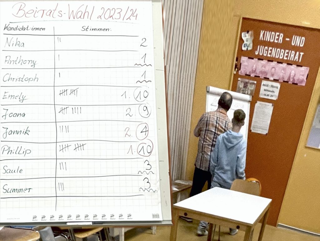 Stimmenauszählung bei der Beiratswahl im DLZ