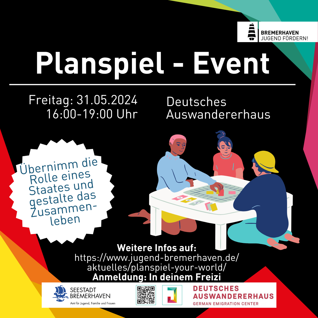 Planspiel-Event: 31.05.2024: 16-19 Uhr Deutsches Auswandererhaus, Bremerhaven