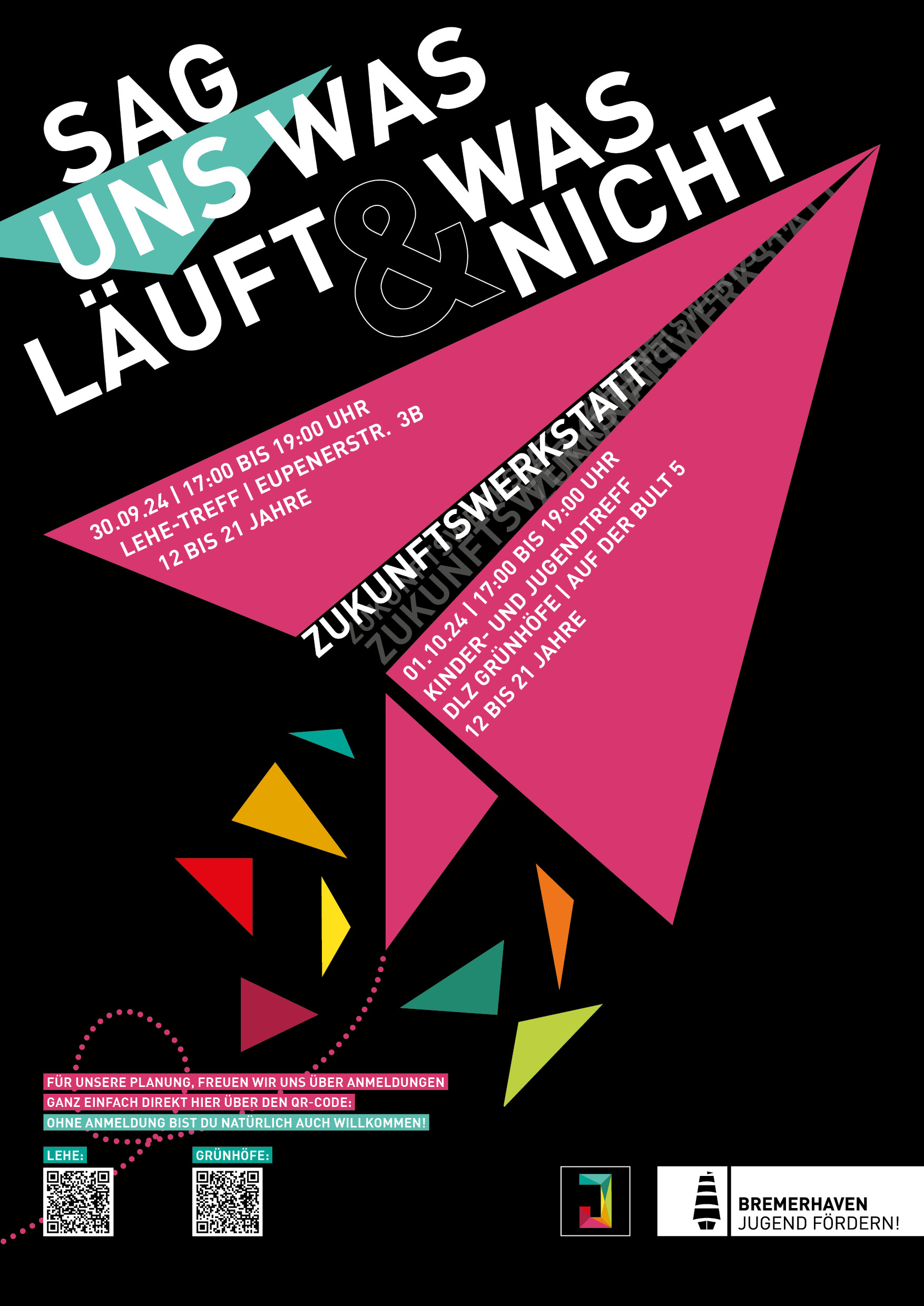 Poster zu den Zukunftswerkstätten in Lehe und Grünhöfe