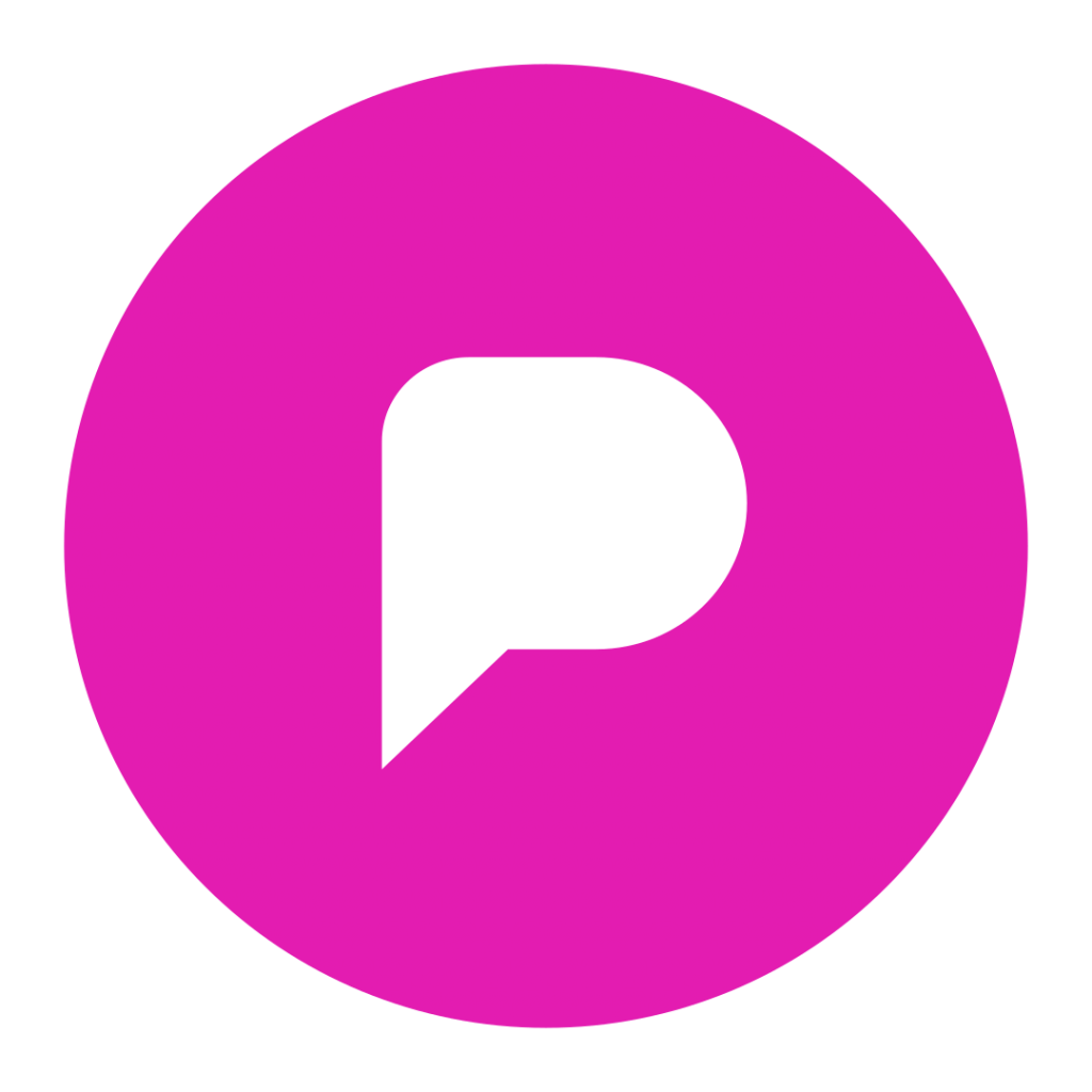 Logo von Pixelfed. Stilisiertes "P" in einem Kreis.